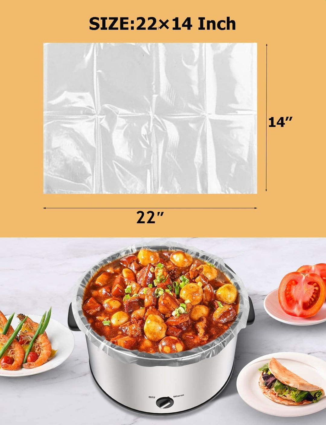 30 Beutel für Slow Cooker, extra grosse Kochbeutel, passend für 6–10 Quarts Topfeinlagen, 14 x 22 in