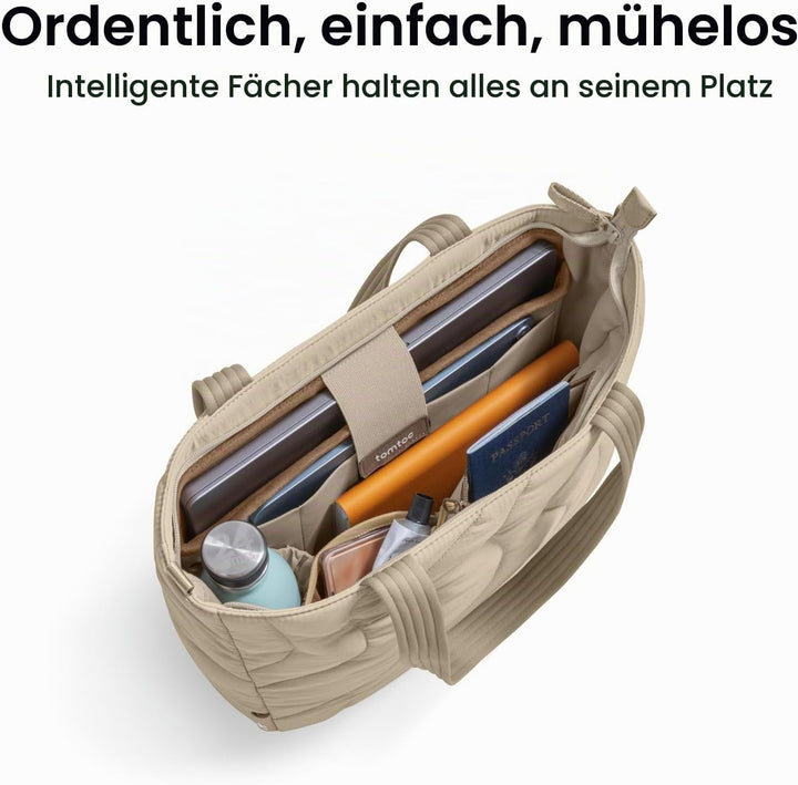 tomtoc Puffer Laptop Tragetasche für Damen, 10L Tote Bag für 13-14 Zoll MacBook, Leichte Schultertas