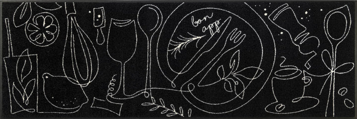 wash+dry Fussmatte, Fine Dining 60x180cm grau, innen und aussen, waschbar 60x180cm Fine Dining Grau,