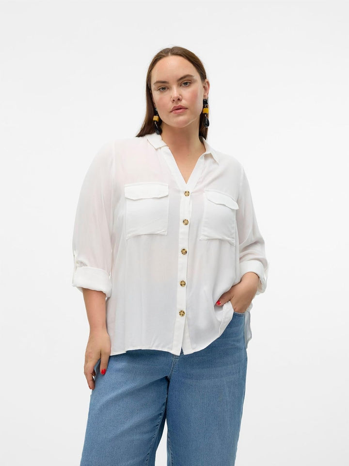 VERO MODA Female Hemd VMCBUMPY Hemd 46 Grosse Grössen Snow White, 46 Grosse Grössen Snow White