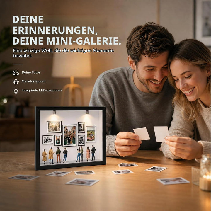 DIY Mini Museum Bilderrahmen, Foto Erinnerungsanzeige Set, Holzrahmen | DIY Mini Museum Silhouette B