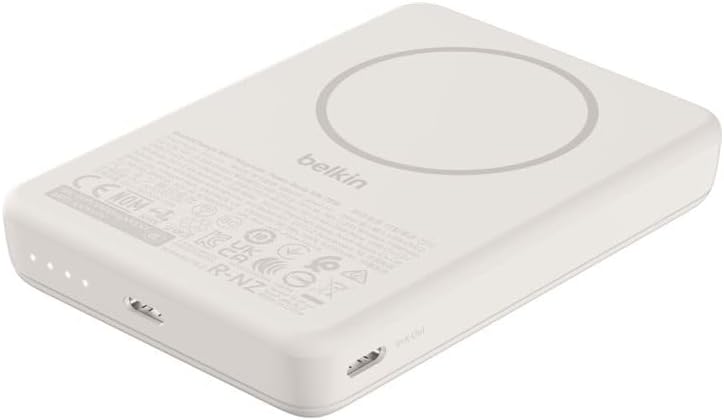 Belkin BoostCharge 10000mAh Magnetische Power Bank mit Magnetring – Beige Sandfarben, Sandfarben