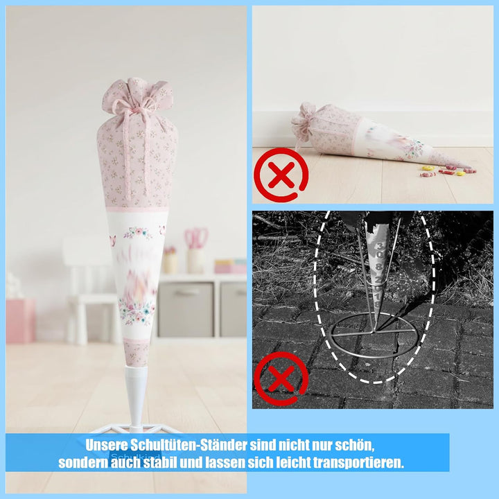 Schultüten-Ständer Weiss zuckertütenständer für eine einzelne grosse Schultüte