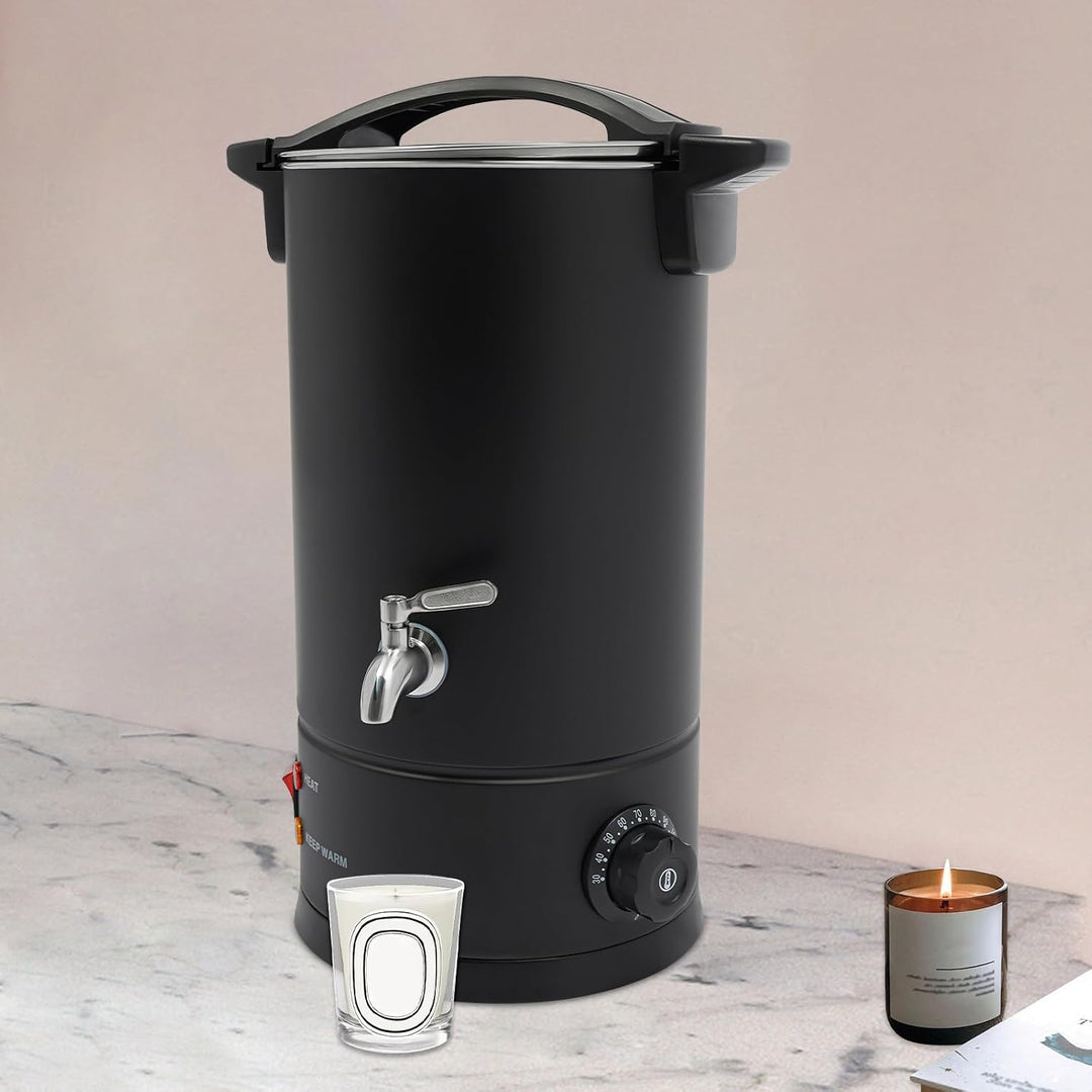 PansyWind Wachsschmelzer 1800W 10L Wachsschmelzgerät aus Edelstahl Black 10L, Black 10L