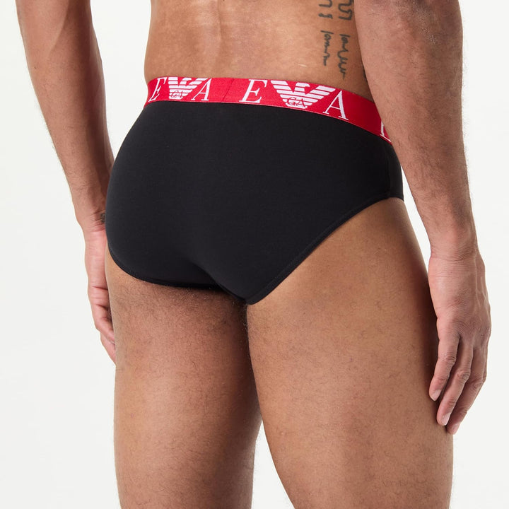 Emporio Armani Herren Bold Monogram 3-pack Brief Slip M Nero/Nero/Nero, M Nero/Nero/Nero
