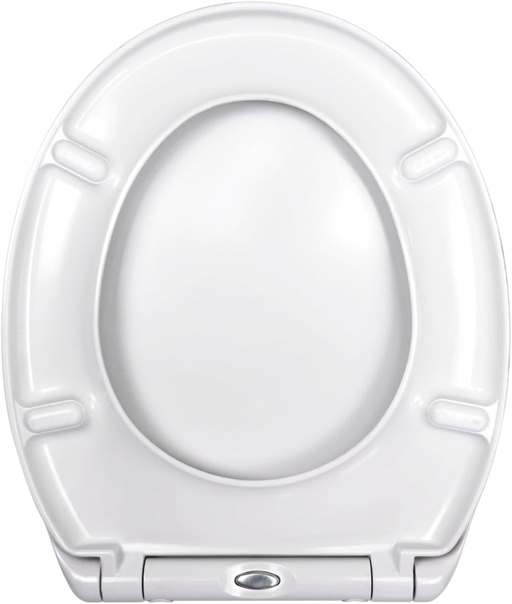 WC Sitz mit Absenkautomatik, Duroplast Toilettendeckel mit Schnellverschluss, Standard O-Form Klodec