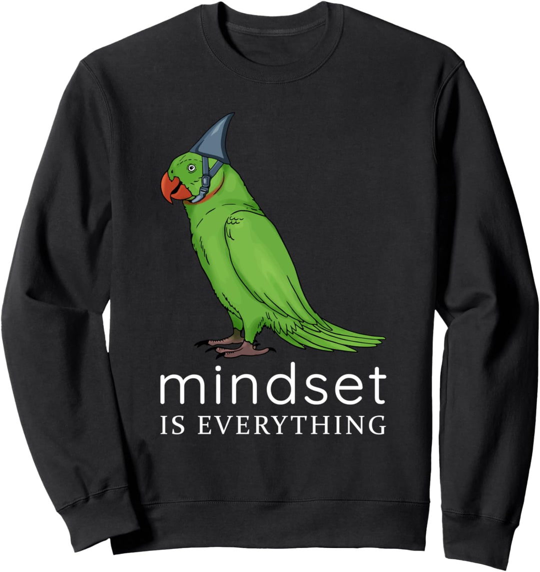 Lustig Papagei mit Aluhut Ironie Satire Verschwörung Mindset Sweatshirt