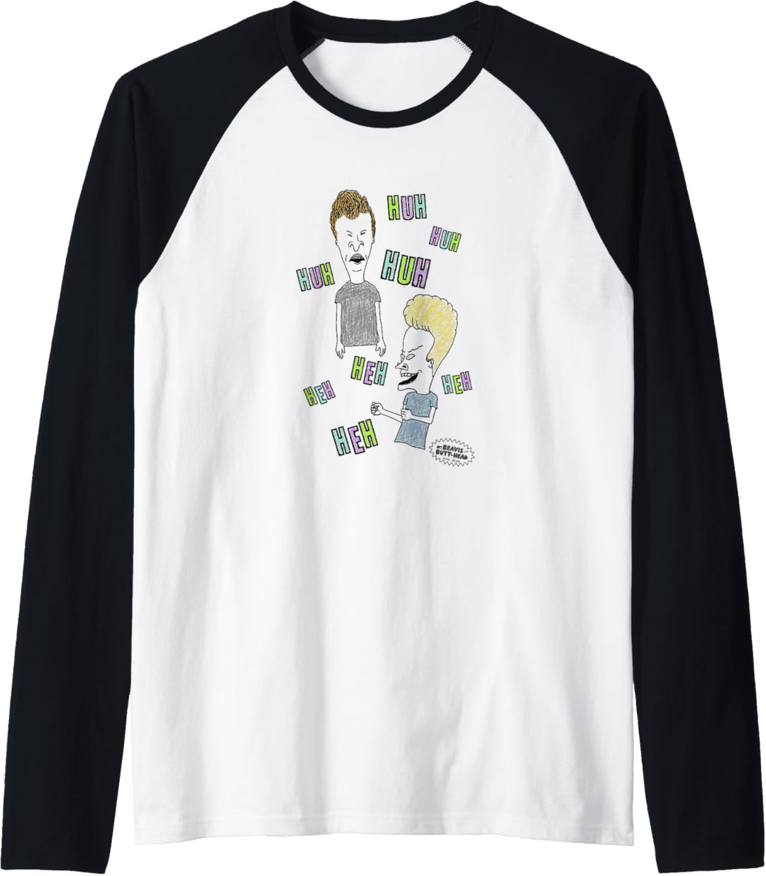 Beavis and Butt-Head Laughing Text Raglan