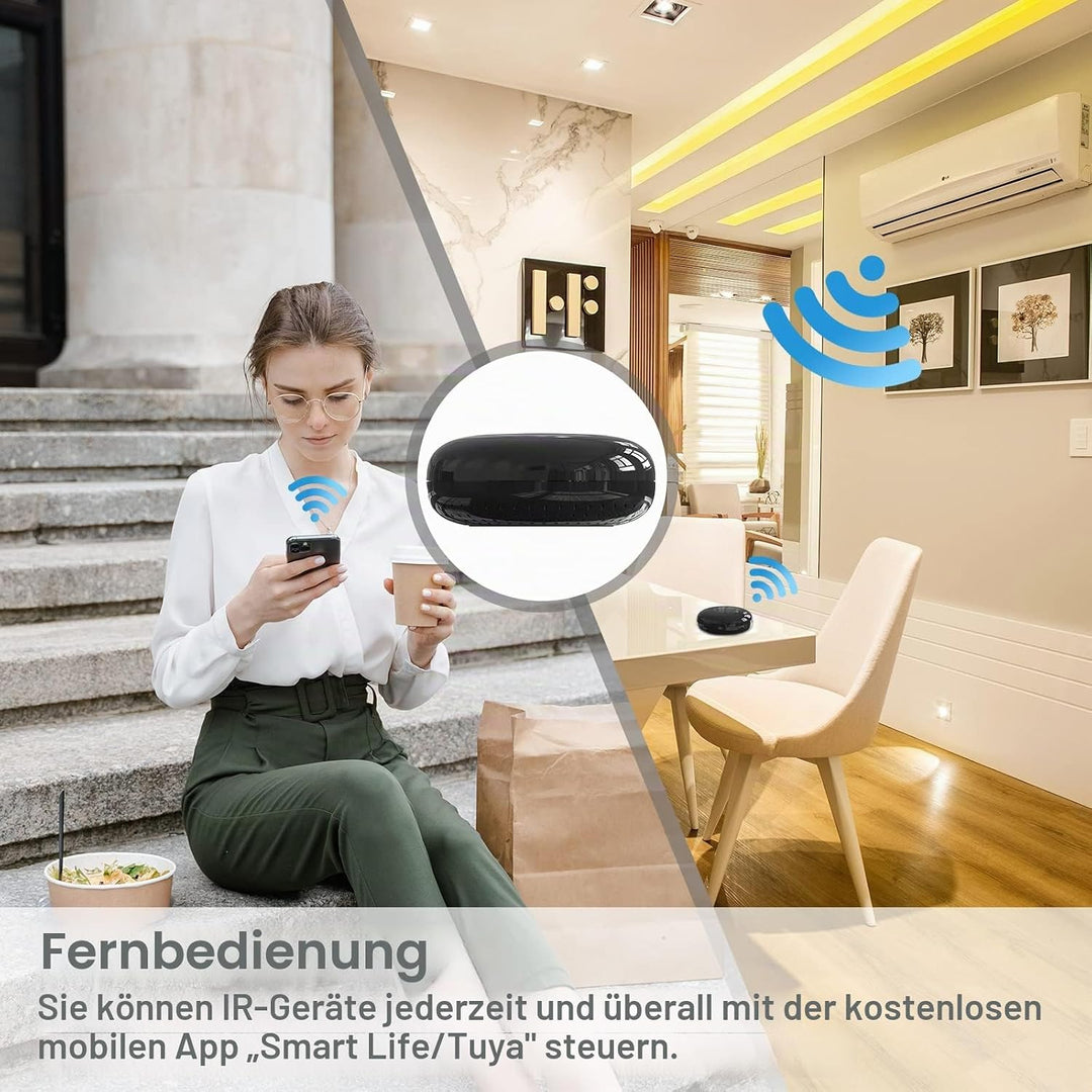 ANTELA WLAN Alexa IR Infrarot Universal Fernbedienung Smart Home, kompatibel mit Google Home, All-in