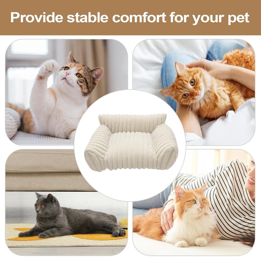 Katzen-Sofabett – rutschfeste -Couch | kaufestes Katzen- und Hundesofabett für Terrasse, Schlafzimme