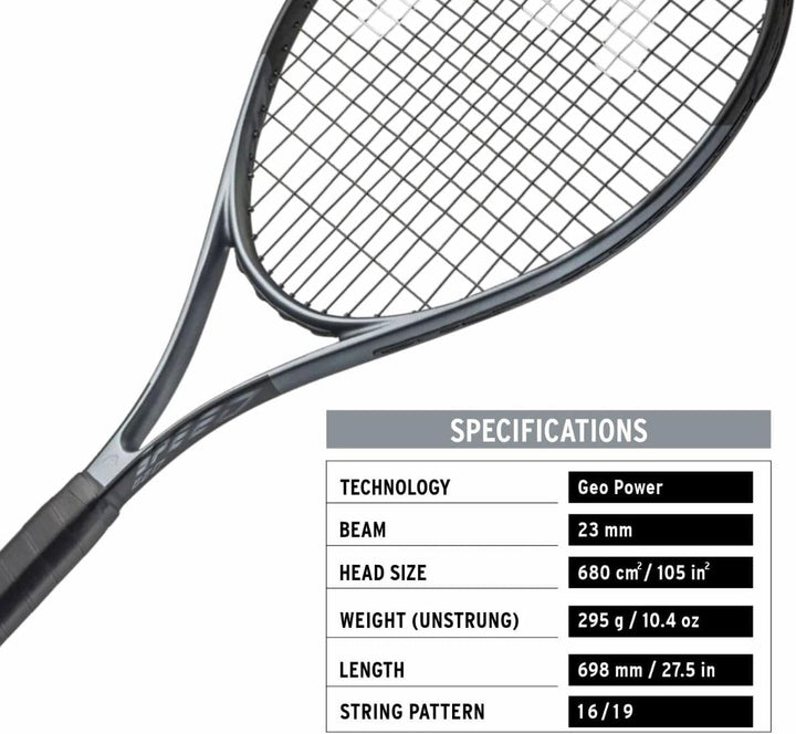 HEAD Geo Speed Tennisschläger - Hochleistungsschläger für Freizeitspieler, 295 Gramm, Grip 3