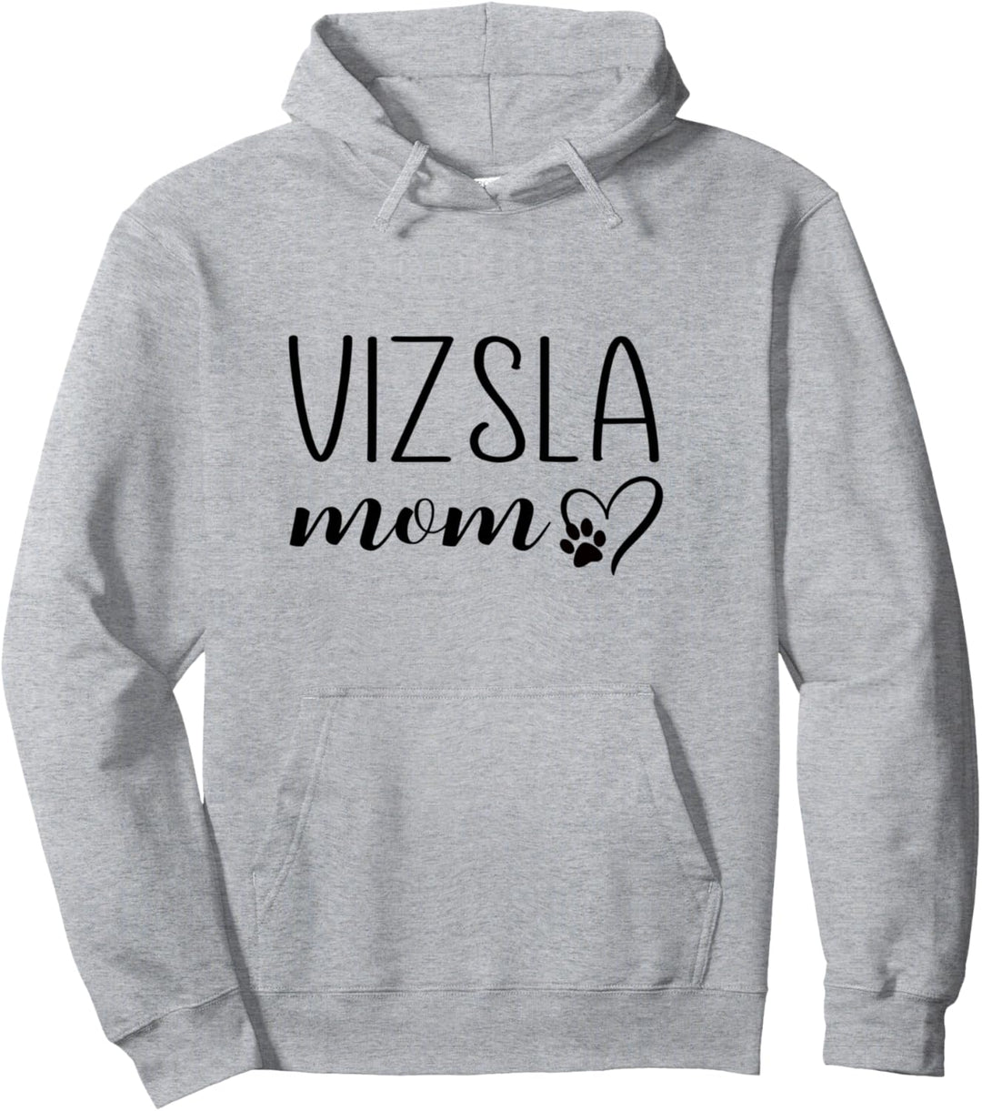 Dog Paw Print Heart Vizsla Mom Pullover Hoodie