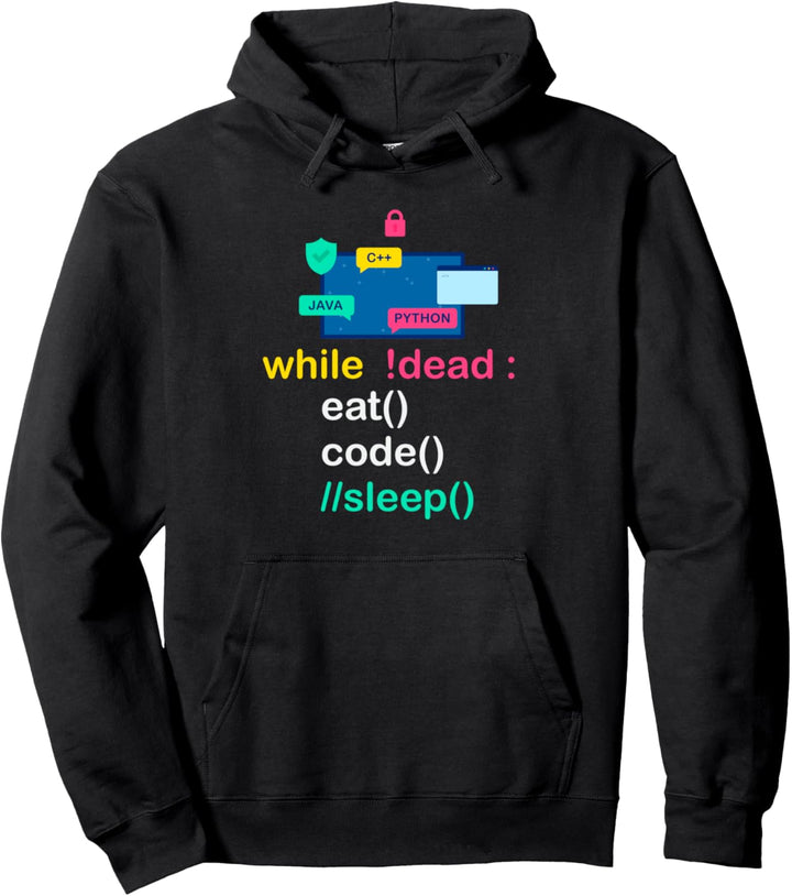 Lustiger Python-Programmierer mit Spruch "Eat Code Sleep" Pullover Hoodie