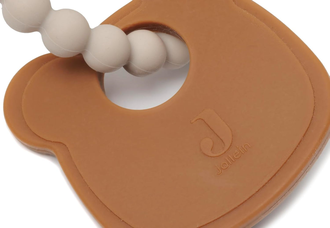 Jollein Schlüssel Beissring Silikon Teddybär beige