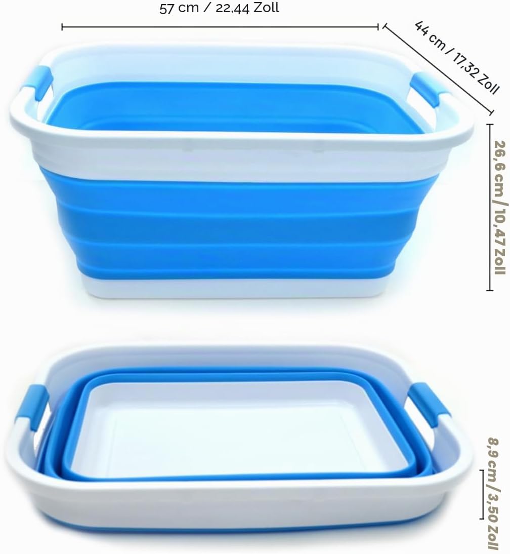 SAMMART 41L Collapsible Plastic Laundry Basket - Foldable Pop Up Storage Container/Organizer - Porta