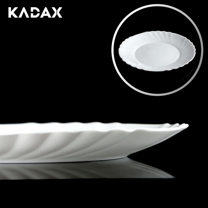 KADAX Geschirrservice 3-teilig, Geschirrset für 1 Person, Tafelservice mit Suppenteller, Desserttell