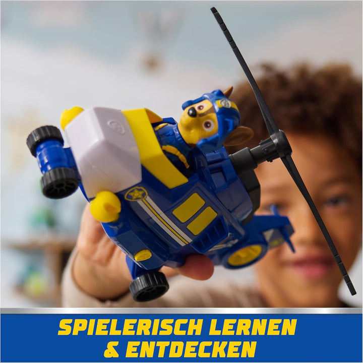 PAW PATROL Air Rescue - Chases Polizei-Rettungshubschrauber mit Geschoss-Abwurf und Chase Spielfigur