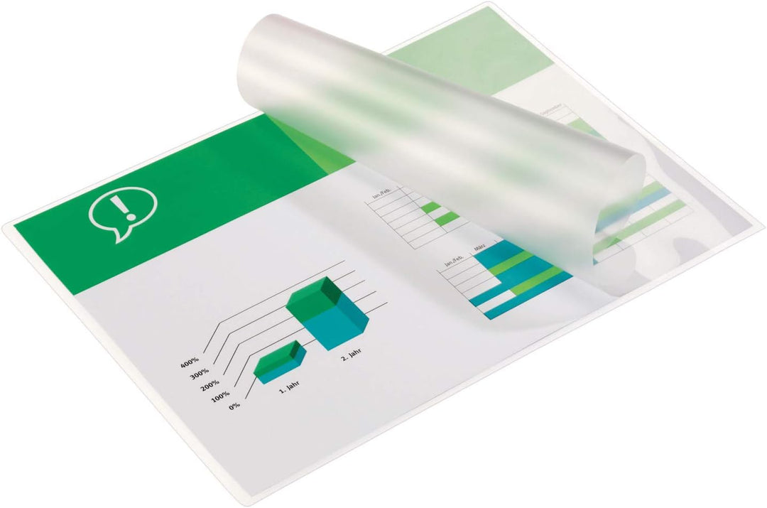 GBC Laminierfolien A3 250 mic, Extra starke und robuste Laminiertaschen im 50er Pack, Glänzend, Tran
