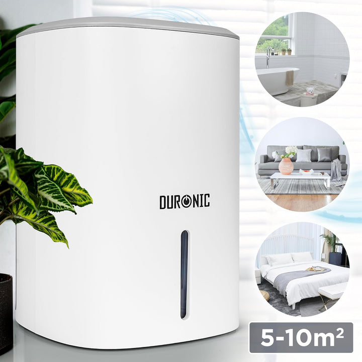 Duronic DH06 WE Luftentfeuchter, Leiser Entfeuchter für 5-10m² Räume, Kleiner Kondenstrockner mit 0,
