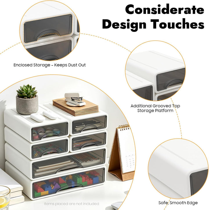 Schreibtisch Organizer mit 6 Schubladen Kunststoffschubladen Make Up Organize Stapelbare Büro Organi