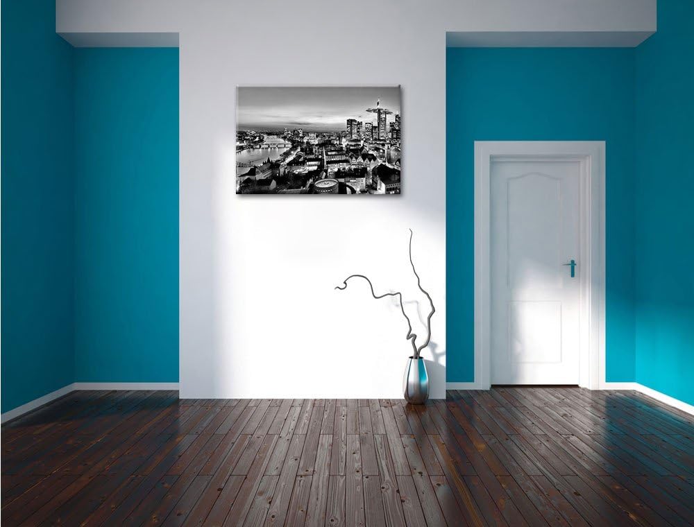 Pixxprint Frankfurt Skyline als Leinwandbild/Grösse: 100x70 / Wandbild/Kunstdruck/fertig bespannt, 1