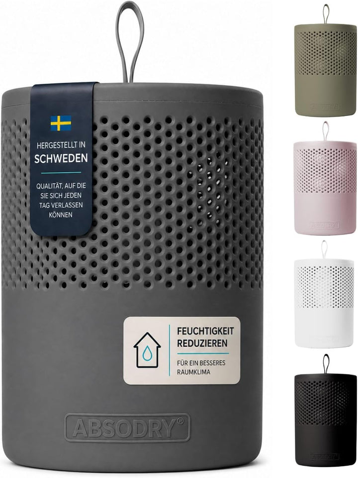 Absodry Duo Family Luftentfeuchter für 25m2 Entfeuchter 600 g Granulat-Beutel, 1000 ml leise ohne St