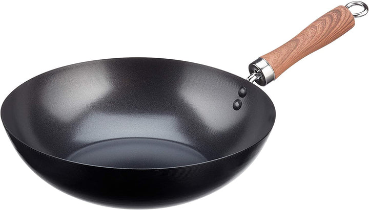 WECOOK Wok, 2 Schichten, Gusseisen, Schwarz, 24 cm 40x24x15 cm, 40x24x15 cm