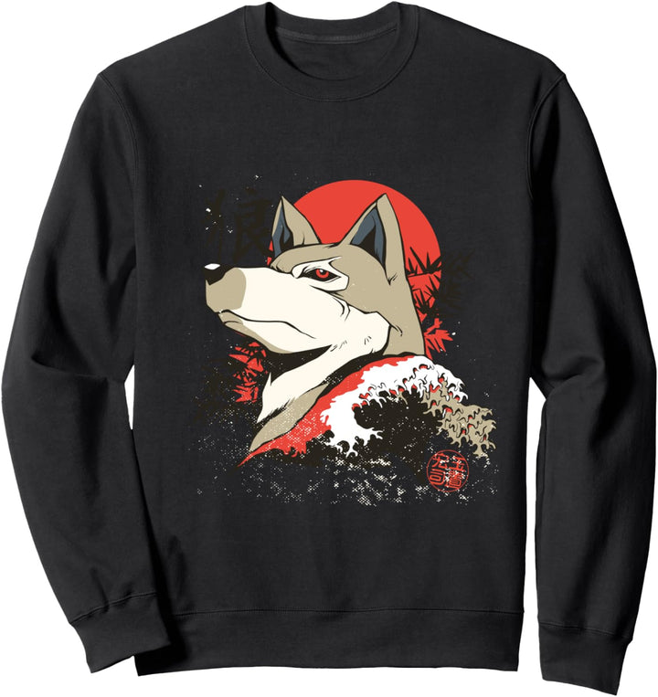Japanischer Anime Samurai Wolf - Anime Manga Sweatshirt