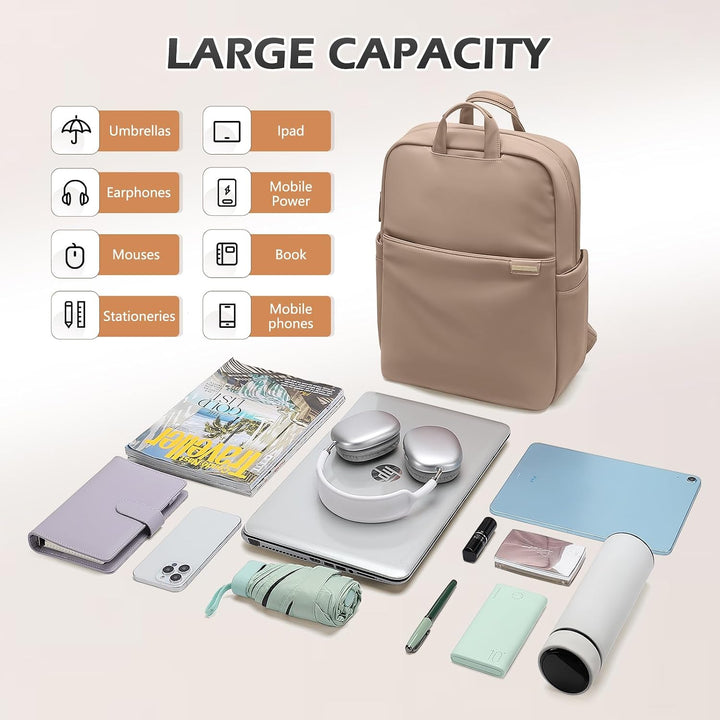 Schlanker Laptop-Rucksack für Damen, leichter Business-Rucksack für Damen, Computertasche, Geldbörse