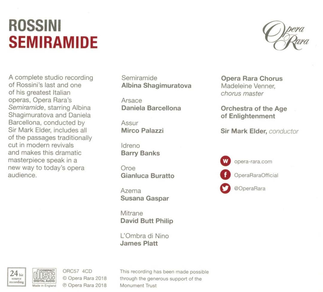 Semiramide, Audio-CD