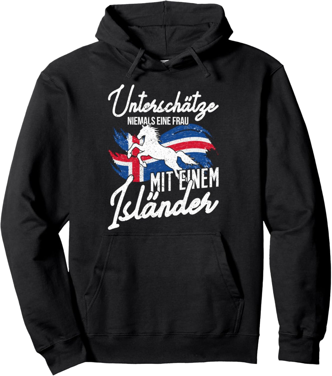 Islandpferde Mädchen Islandflagge Isländer Pferde Geschenk Pullover Hoodie