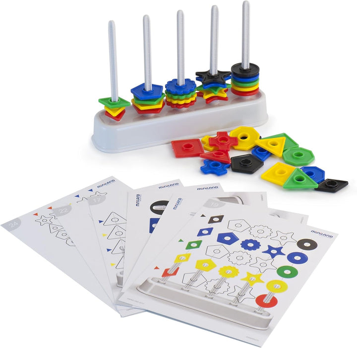 MINILAND EDUCATIONAL 95270 Koffer Formenspiel ABA Color 100 Formen