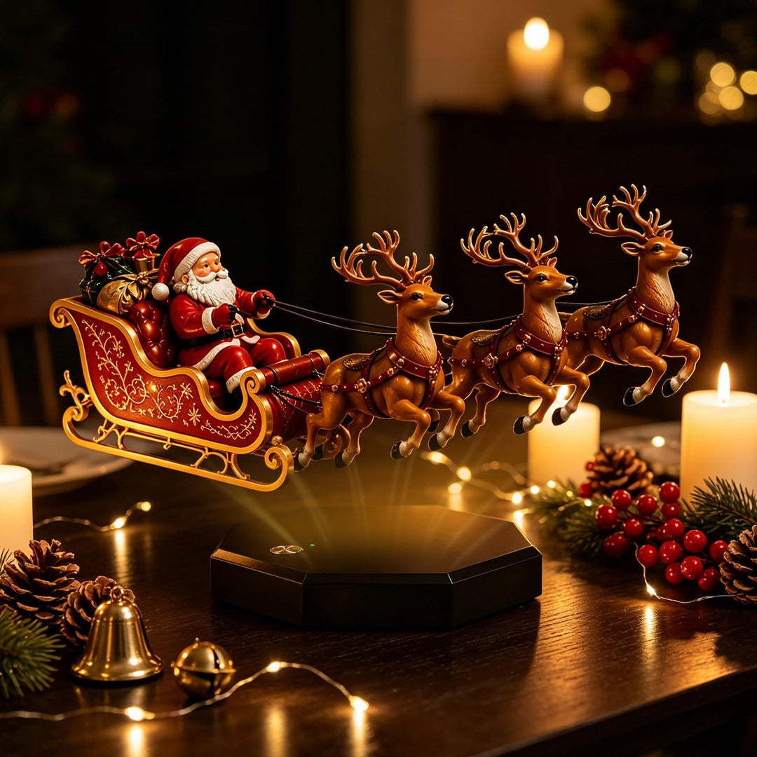 Schwimmender Weihnachtsmannschlitten, fliegender Schlitten Weihnachtsmanns