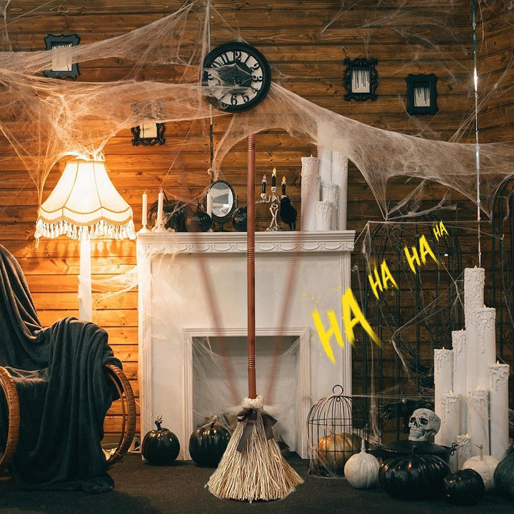 95cm Schwebender Besen Halloween, Hexenbesen Halloween Dekoration