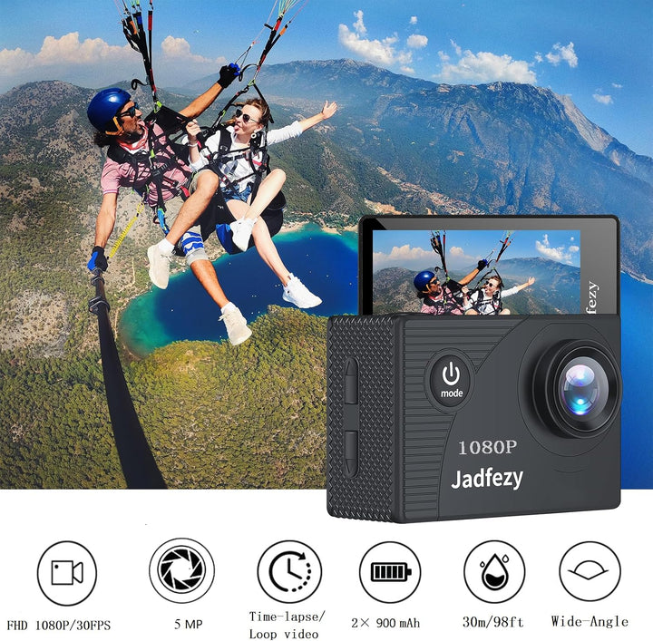 Action Cam 1080P mit Speicherkarte Wasserdicht bis 30m Unterwasserkamera B005, B005