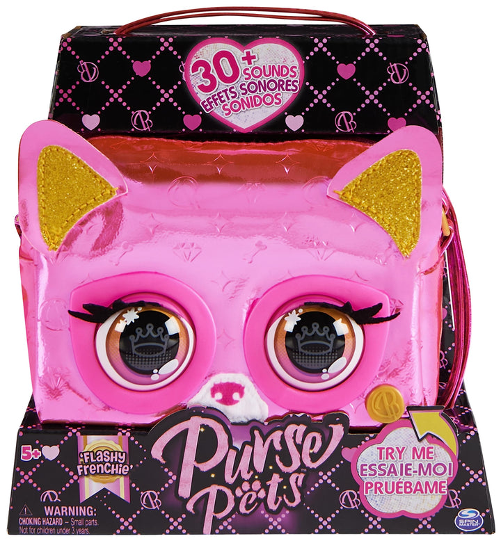 Purse Pets Metallic Magic Tiertasche - interaktive Tasche mit 30 Geräuschen und Reaktionen, Musik un