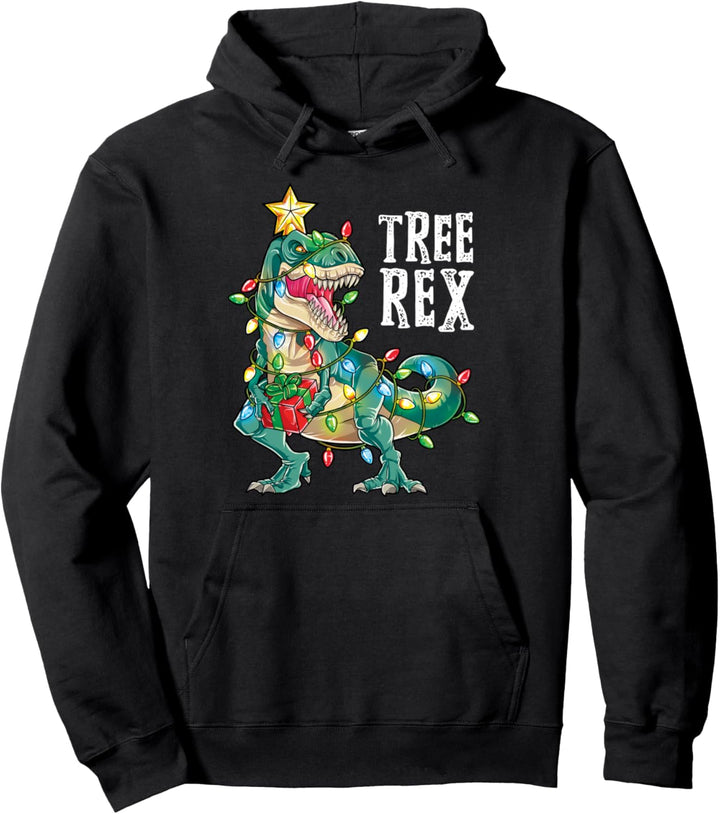 Christmas Dinosaur Tree Rex Pajamas Men Boys Kids Xmas Gifts Pullover Hoodie