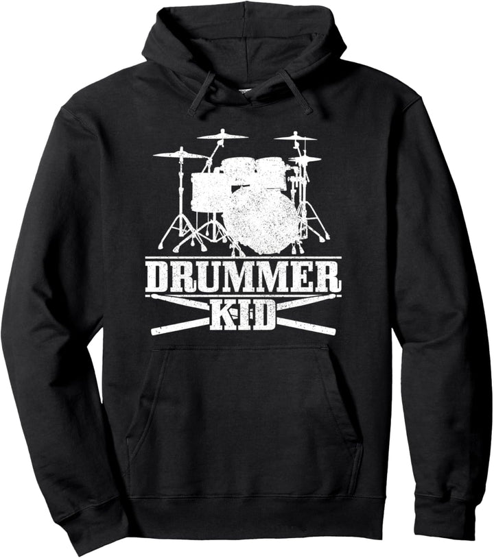 Drummer Kid Schlagzeug Vintage Schlagzeuger Geschenk Pullover Hoodie