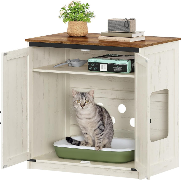Hzuaneri Katzenklo Schrank, Verstecktes Katzenschrank mit Stauraum, Katzenhaus mit Magnetischen, Bau