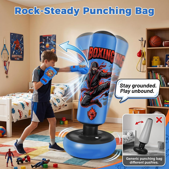 Boxsack Aufblasbarer, Qoosea 165cm Aufblasbarer Boxsack Stehend Boxing Bag