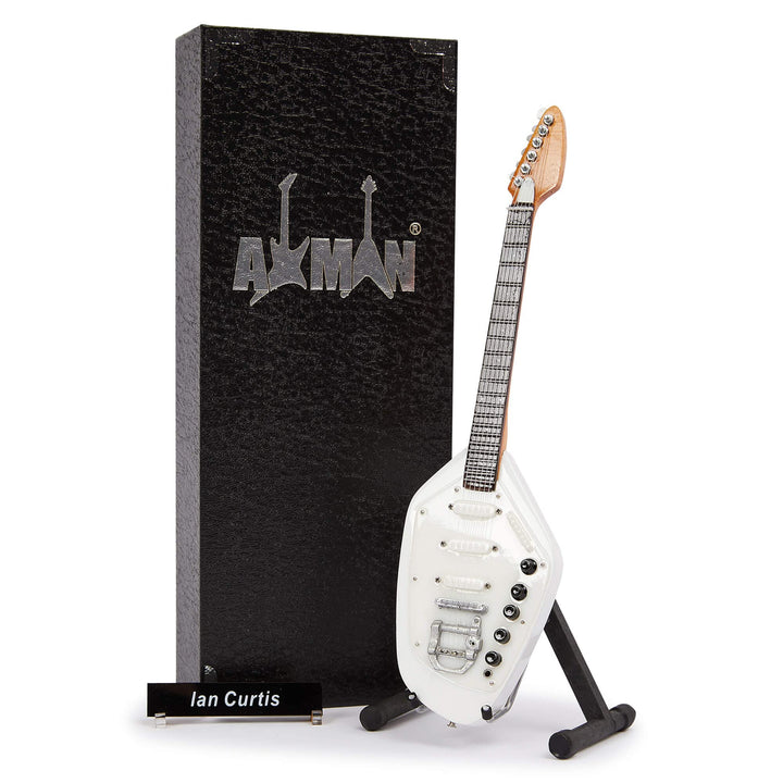 AXMAN Ian Curtis Miniatur-Gitarren-Nachbildung, Musikgeschenke, handgefertigt, 1/4-Massstab – inklus