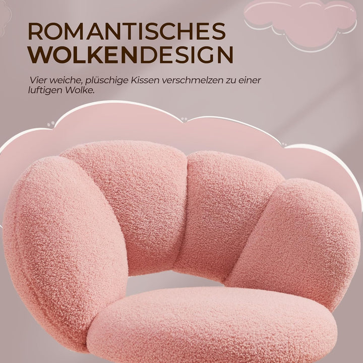 Yaheetech Schreibtischstuhl Bürostuhl Ergonomisch Bürosessel in Wolkenform Drehstuhl bis 136 kg Bela