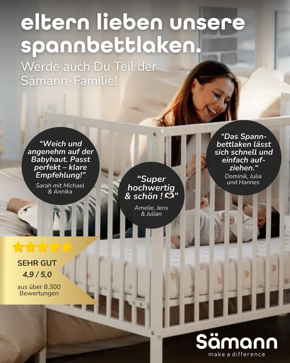 Sämann Jersey Spannbettlaken Spannbetttuch für Laufgitter 120x120 cm, Baumwolle anthrazit, Anthrazit