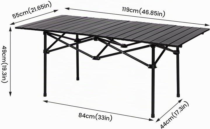 Campingtisch klappbar, Gartentisch aus Eisen, Balkontisch Klapptisch Beistelltisch für Garten Terras