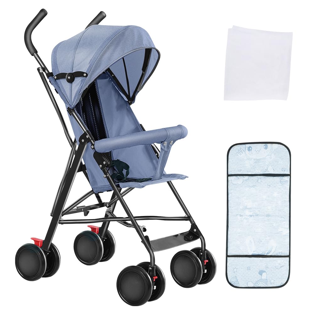 Buggy, Kinderbuggy, Kinderwagen Zusammenklappbar, Reise-Kinderwagen mit Wattepads und Moskitonetzen