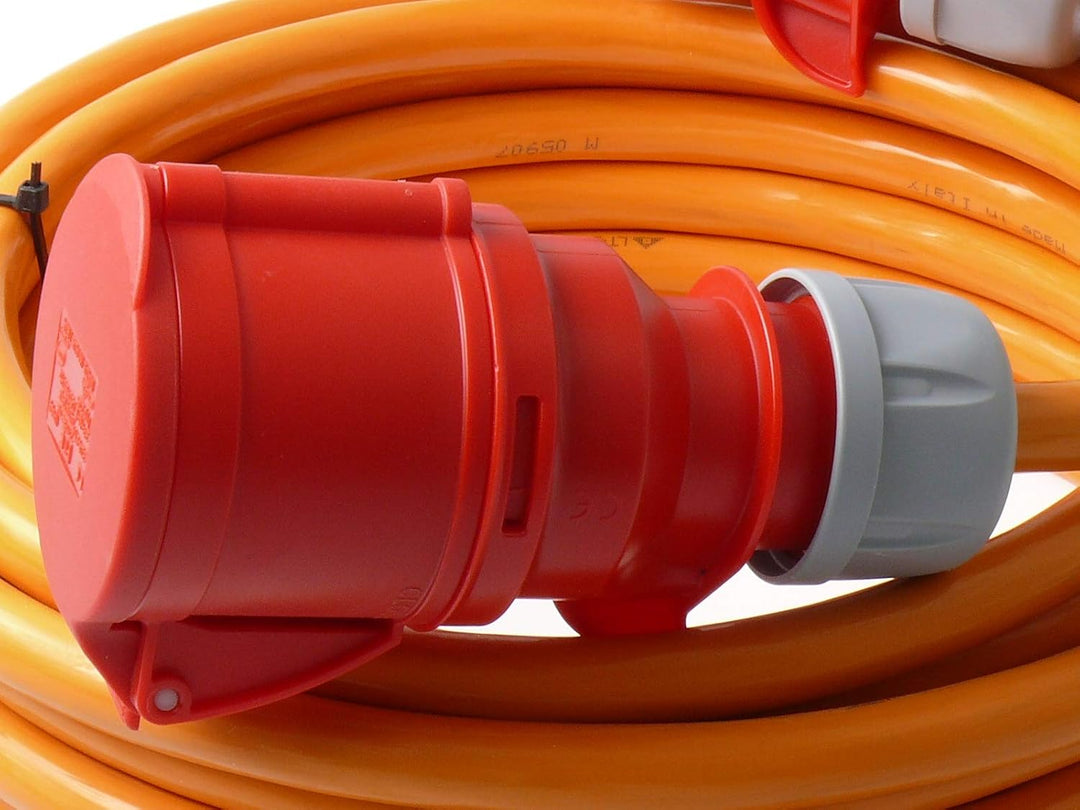 netbote24 CEE Starkstromkabel Verlängerungskabel Pur Leitung H07BQ-F 32A 400V 5g6 5x6 mm² 10m Orange
