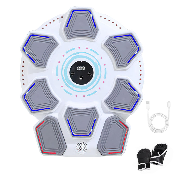 Music Boxing Machine für Erwachsene, Wandmontierte LED Licht Bluetooth Musikboxing Maschine Weiss-8