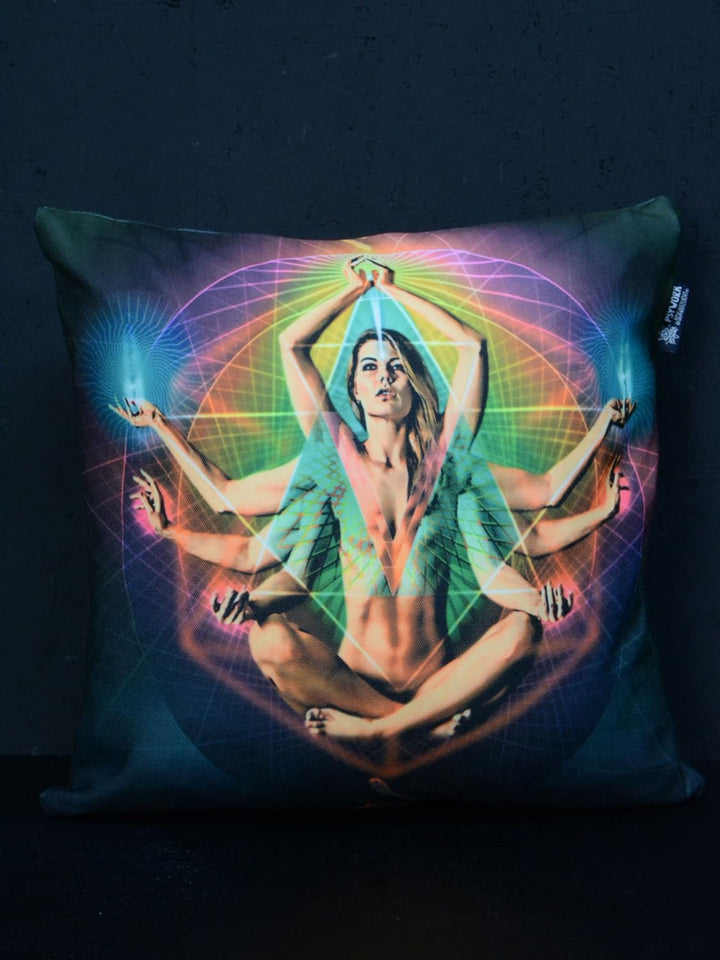 PSYWORK Schwarzlicht Kissen Neon Resonance, 40x40cm
