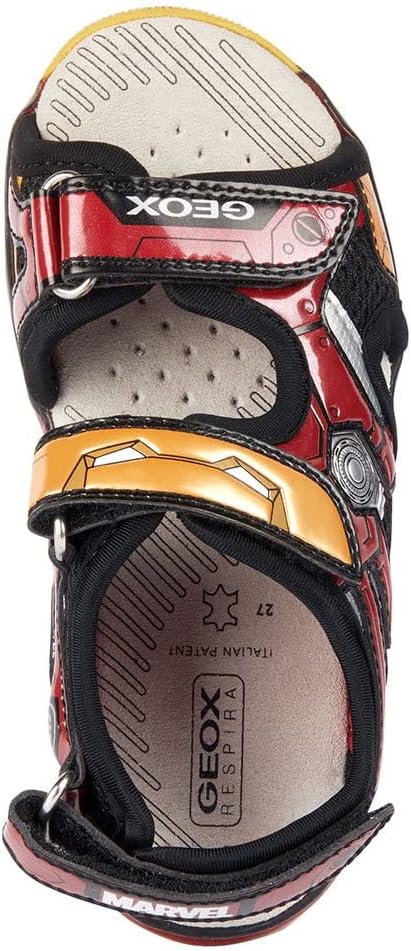 Geox Jungen J Android Boy Sandal 31 EU Black Red, 31 EU Black Red