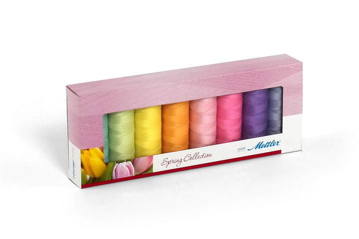 Mettler SERALON Spring-Kit 8er Nähgarnbox: Universalgarn Zum Nähen oder Sticken – 100% Polyester – 8